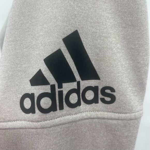 Adidas Men's Zip Up Hooded Sweatshirt M Gray/Black Performance Jacket Pockets - Picture 7 of 14